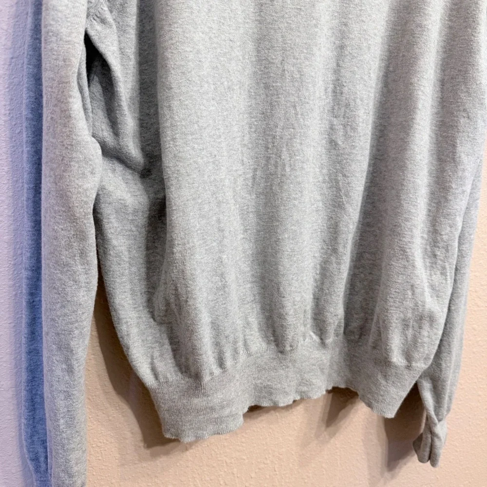 Peter Millar Mens XL Grey Pima Cotton Silk Cashmere Blend Crewneck Sweater